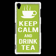 Coque Sony Xperia Z3 Keep Calm Drink Tea Vert pomme