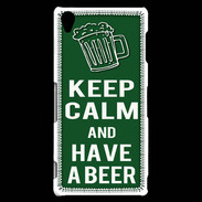 Coque Sony Xperia Z3 Keep Calm Have a beer Vert