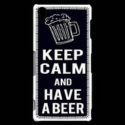 Coque Sony Xperia Z3 Keep Calm Have a beer Noir