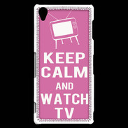 Coque Sony Xperia Z3 Keep Calm Watch TV Rose