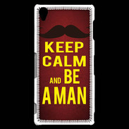 Coque Sony Xperia Z3 Keep Calm Be a Man Rouge