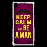 Coque Sony Xperia Z3 Keep Calm Be a Man Rose