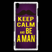 Coque Sony Xperia Z3 Keep Calm Be a Man Violet