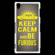 Coque Sony Xperia Z3 Keep Calm and Be Furious Gris