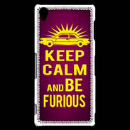 Coque Sony Xperia Z3 Keep Calm and Be Furious Rose