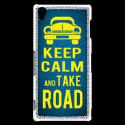 Coque Sony Xperia Z3 Keep Calm and Take o road 2 Bleu