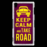 Coque Sony Xperia Z3 Keep Calm and Take o road 2 Rose