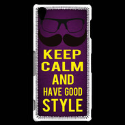 Coque Sony Xperia Z3 Keep Calm and Have a good Style Violet