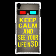 Coque Sony Xperia Z3 Keep Calm and See your life 3D Gris