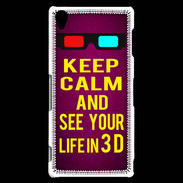 Coque Sony Xperia Z3 Keep Calm and See your life 3D Rose