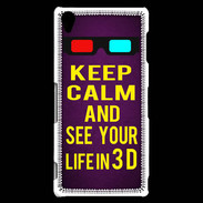Coque Sony Xperia Z3 Keep Calm and See your life 3D Violet