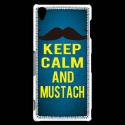 Coque Sony Xperia Z3 Keep Calm and Mustach Bleu