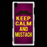 Coque Sony Xperia Z3 Keep Calm and Mustach Rose