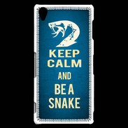 Coque Sony Xperia Z3 Keep Calm and Be a Snake bleu