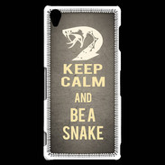 Coque Sony Xperia Z3 Keep Calm and Be a Snake Gris