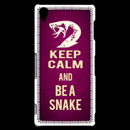 Coque Sony Xperia Z3 Keep Calm and Be a Snake Rose