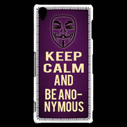Coque Sony Xperia Z3 Keep Calm and Be Anonymous Violet