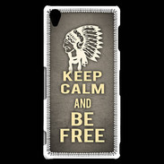 Coque Sony Xperia Z3 Keep Calm and Be Free Gris