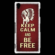 Coque Sony Xperia Z3 Keep Calm and Be Free Rouge