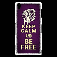 Coque Sony Xperia Z3 Keep Calm and Be Free Violet