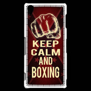 Coque Sony Xperia Z3 Keep Calm and Boxing Rouge
