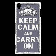 Coque Sony Xperia Z3 Keep Calm and Carry on Gris