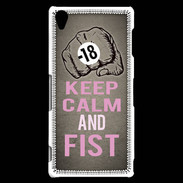 Coque Sony Xperia Z3 Keep Calm and Fist Gris