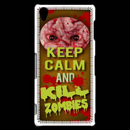 Coque Sony Xperia Z3 Keep Calm and Kill Zombies Orange