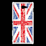 Coque Sony Xperia M2 Angleterre sur Drapeau 1