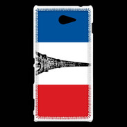 Coque Sony Xperia M2 Drapeau français et Tour Eiffel
