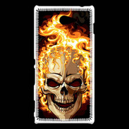 Coque Sony Xperia M2 Tête de mort en flamme 5