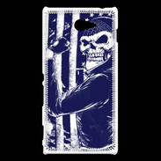 Coque Sony Xperia M2 Tête de mort Biker USA