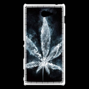 Coque Sony Xperia M2 Feuille de cannabis en fumée