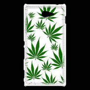 Coque Sony Xperia M2 Feuille de cannabis sur fond blanc