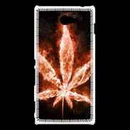 Coque Sony Xperia M2 Cannabis en feu
