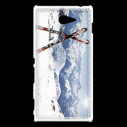 Coque Sony Xperia M2 Paire de ski en montagne
