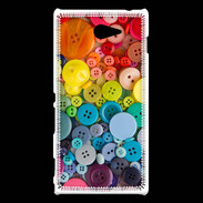 Coque Sony Xperia M2 Arc en ciel de boutons de couture