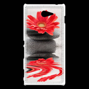 Coque Sony Xperia M2 Fleurs et galet