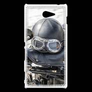 Coque Sony Xperia M2 Casque de moto vintage