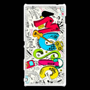 Coque Sony Xperia M2 Graffiti Musique