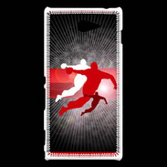 Coque Sony Xperia M2 Illustration Handball en noir et rouge