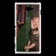 Coque Sony Xperia M2 Bébé dormant sur des livres