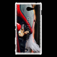 Coque Sony Xperia M2 Mariée dans roadster