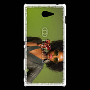 Coque Sony Xperia M2 Femme metisse noire 3