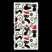Coque Sony Xperia M2 Fond chat noir Noël