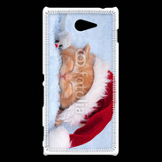 Coque Sony Xperia M2 Chaton Noël 2