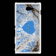 Coque Sony Xperia M2 arbres enneigés coeur