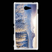 Coque Sony Xperia M2 Montagne enneigée et ensoleillée