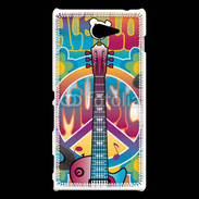 Coque Sony Xperia M2 Peace love music 3