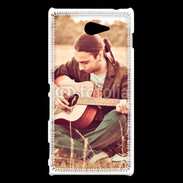 Coque Sony Xperia M2 Guitariste peace and love 1